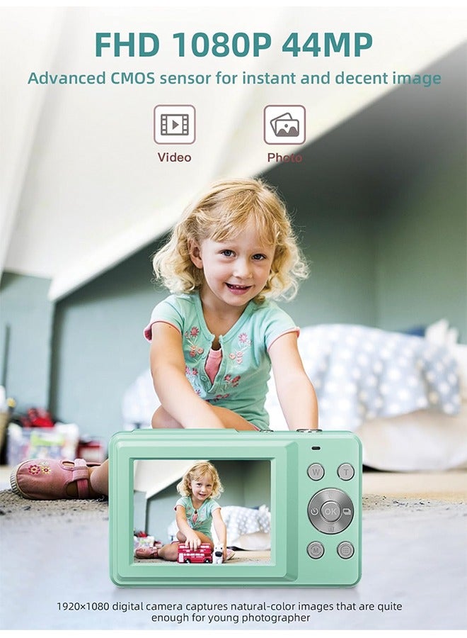 Digital Camera, FHD 1080P Camera, Digital Point and Shoot Camera with 16X Zoom Anti Shake, Compact Small Camera for Boys Girls Kids - Image 2