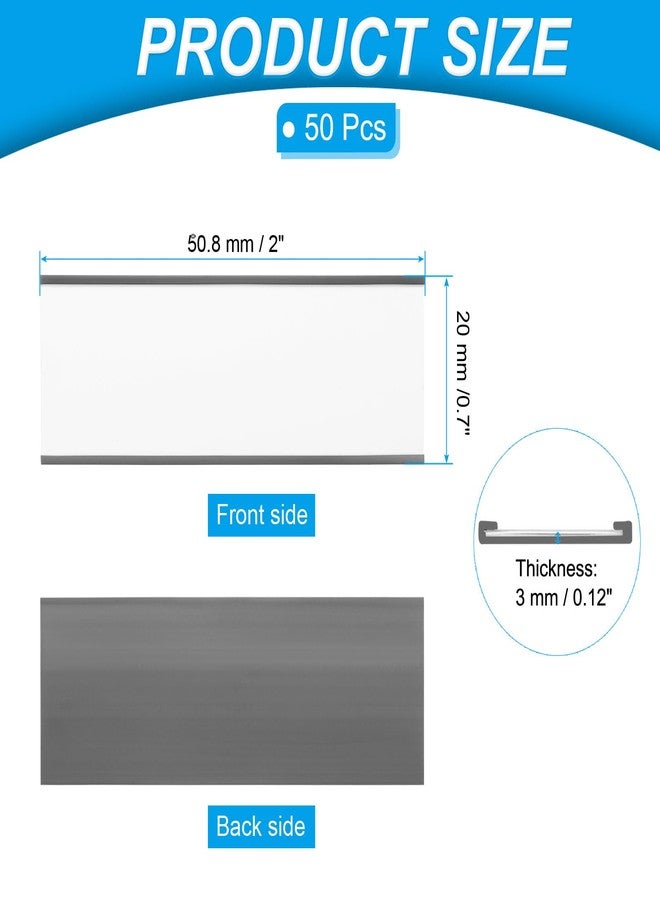 PATIKIL Magnetic Label Holder 2" x 0.7" with Paper Inserts, 50 Pcs C Channel Magnetic File Cabinet Labels Shelf Data Card Holder Signs for Metal Racks Shelves Whiteboard Tool Box - Image 2