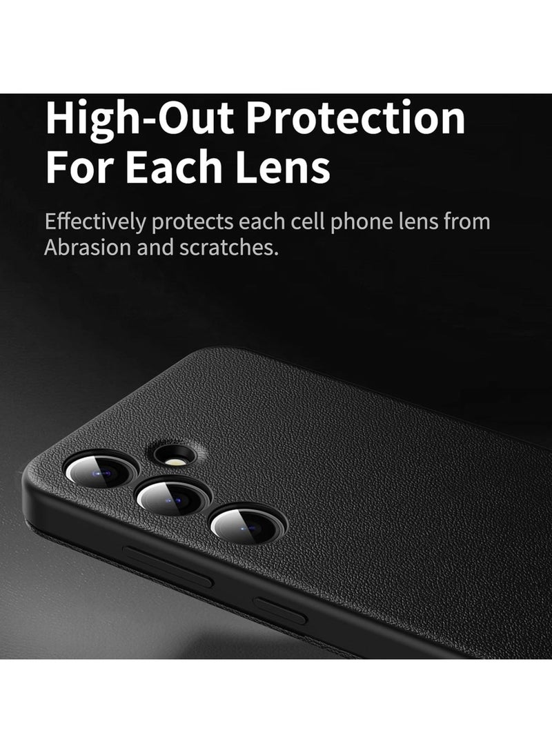 عام حافظة فلاب لجهاز Galaxy S25 Ultra 2025 - غطاء ذكي بنافذة مقاوم للصدمات من الجلد مع فتحة لبطاقات - Image 4