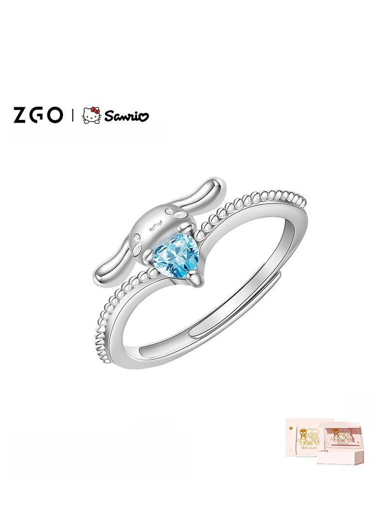 ZGO （Adjustable）Pure Pilver Female Best Friend Gift Fashion Ring - Image 1