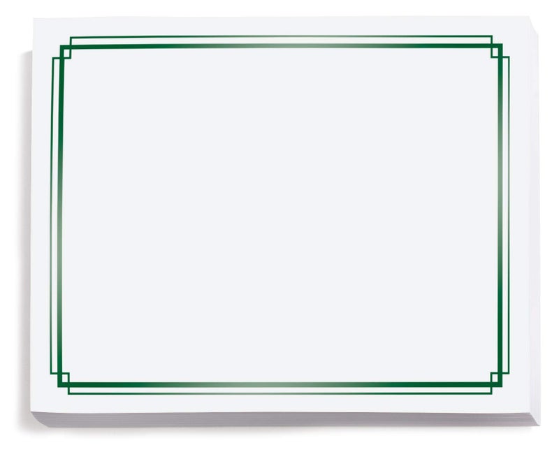 PaperDirect Foil Elegance Specialty Certificates 50 Sheets of 38lb White Paper 8 x 11 Double Green Foil Border Perfect for Awards Students Employees Volunteers Course Completion Diplomas