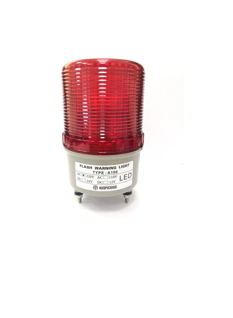 Auspicious Red LED Beacon Light Flashing Type Screw Mount Base A100F Auspicious 220VAC - Image 2