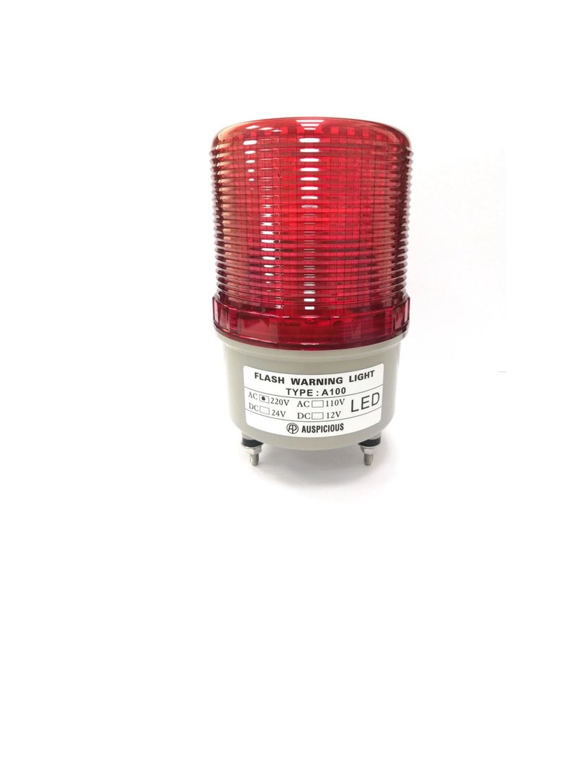 Auspicious Red LED Beacon Light Flashing Type Screw Mount Base A100F Auspicious 220VAC - Image 3