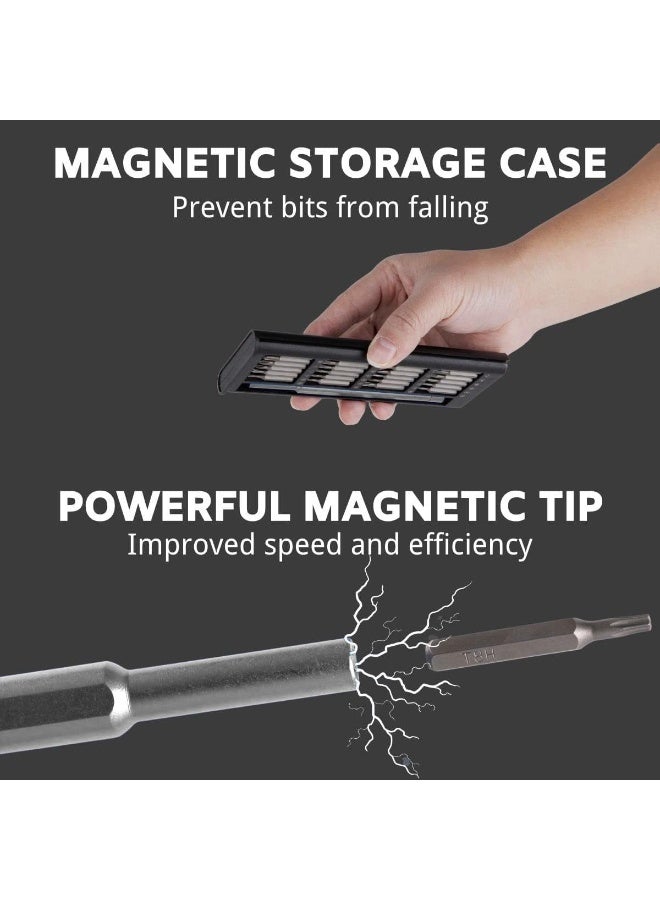 مجموعة مفكات براغي، مفك براغي صغير دقيق 24 في 1، مجموعة رؤوس مفكات مغناطيسية مع طقم إصلاح من الألومنيوم، مناسبة للاستخدام في الأجهزة الإلكترونية والهواتف الذكية والساعات والنظارات وأجهزة الكمبيوتر الشخصية وأجهزة ماك بوك - Image 4