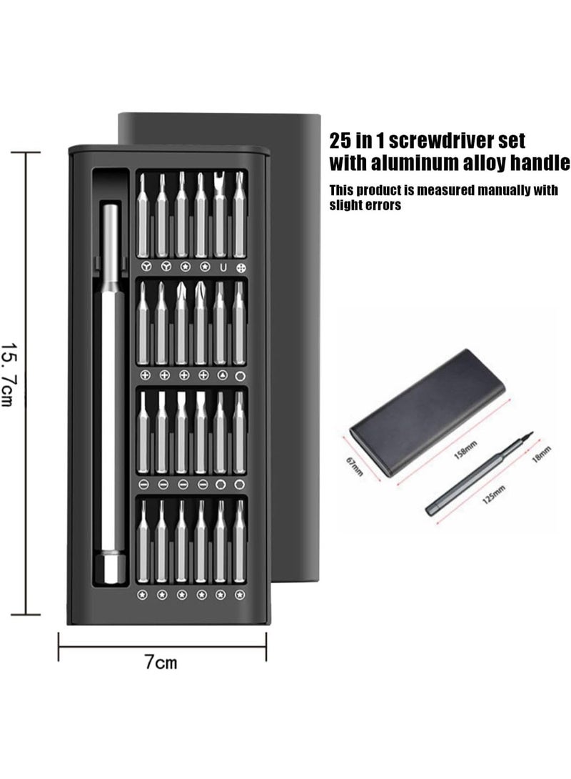 مجموعة مفكات براغي، مفك براغي صغير دقيق 24 في 1، مجموعة رؤوس مفكات مغناطيسية مع طقم إصلاح من الألومنيوم، مناسبة للاستخدام في الأجهزة الإلكترونية والهواتف الذكية والساعات والنظارات وأجهزة الكمبيوتر الشخصية وأجهزة ماك بوك - Image 2
