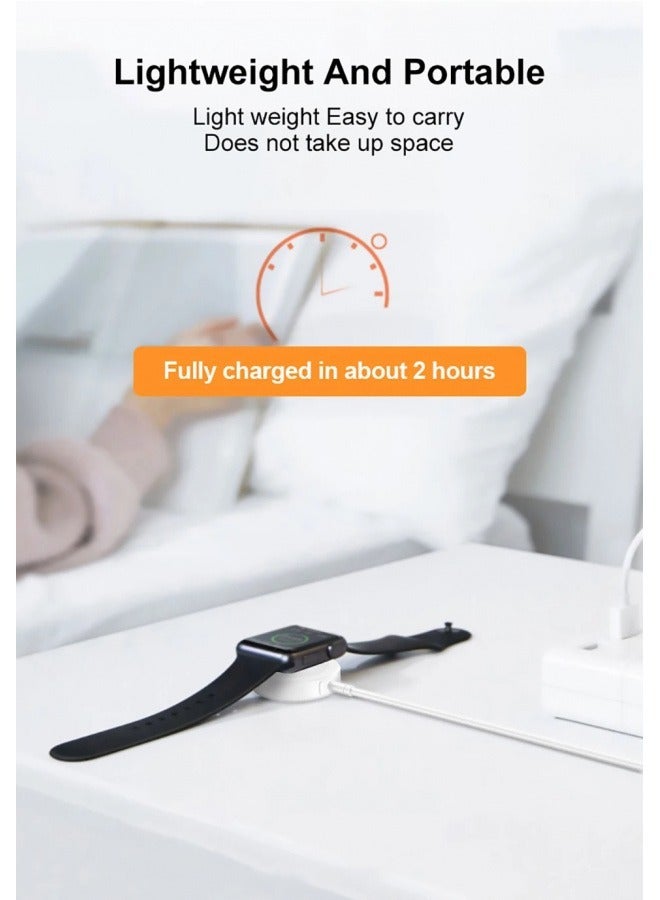 نوع جيم ووتش المغناطيسي جذب سريع شحن لاسلكي ، ووتش أبل ، المغناطيسي خط شحن ، ووتش سلسلة 9 / 8 / 7 / ultra2 / se2 / 6 / 5 / 4 / 3 / 2 / 1 / se1 ، نوع C شحن سلك ( أبيض ، 1M ) - Image 5