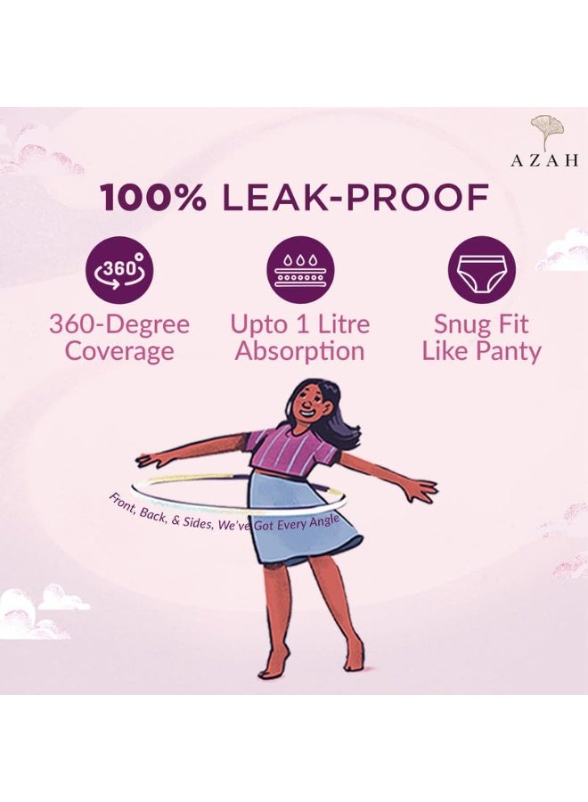 Azah Teen Disposable Period Panty for Girls (S-M for 12–14 Years Old) | Heavy Flow Coverage | 12-Hour Leak Protection | 360° Coverage | Panty-Like Fit | Ideal for School & Overnight Use | Pack of 5 - Image 4