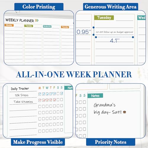 WALGLASS Weekly Dry Erase Calendar Whiteboard for Wall, 24" x 18" Double-Sided Weekly Planner White Board with Notes, Daily Tracker, Aluminum Framed Hanging & Wall Mount for Home, Office, School - Image 3