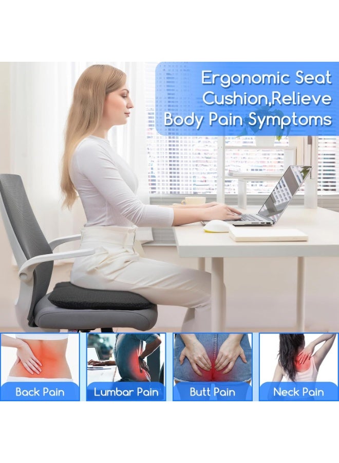 وسادة مقعد الجل المريحة جداً - عملية وسهلة الاستخدام - مثالية لتخفيف آلام الجلوس الطويل في المكتب والسيارة - Image 3