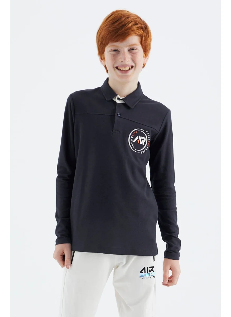 تومي لايف Navy Blue Polo Neck Boy T-Shirt - 11172