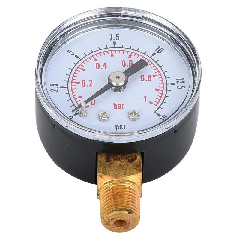 Mechanical Pressure Gauge 0-15psi 0-1bar 1/8 Inch BSPT Air Water Oil Monitor - Image 5