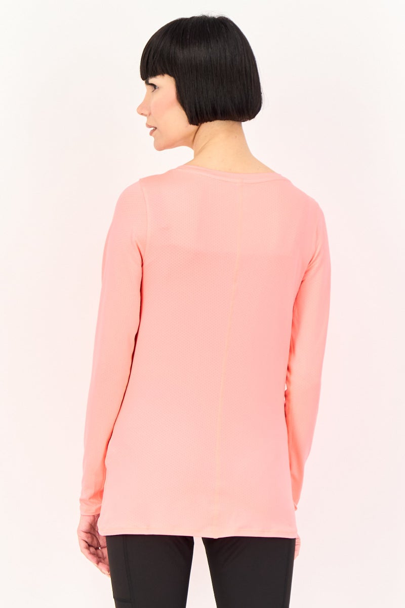 UNDER ARMOUR Women Sportswear Fit Long Training T-Shirt, Fuchsia - Image 2