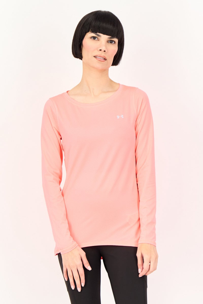 UNDER ARMOUR Women Sportswear Fit Long Training T-Shirt, Fuchsia - Image 1