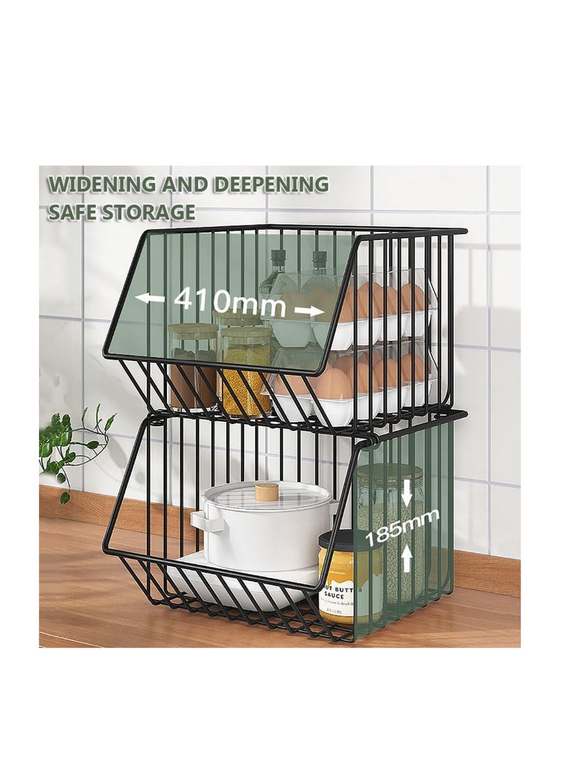 Generic - 5-layer kitchen storage rack kitchen fruit and vegetable storage basket multi-purpose storage rack snacks toys books tools kitchen fruits and vegetables (black) - Image 1