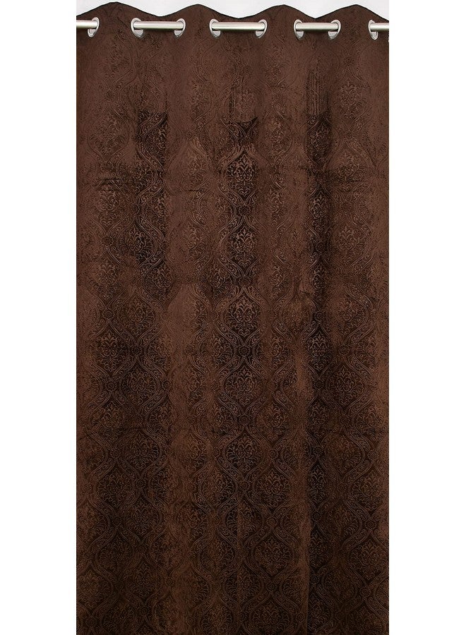 هومفاب إنديا ستائر نافذة مخملية مكونة من قطعتين من Homefab India - 5 أقدام، بني - Image 4