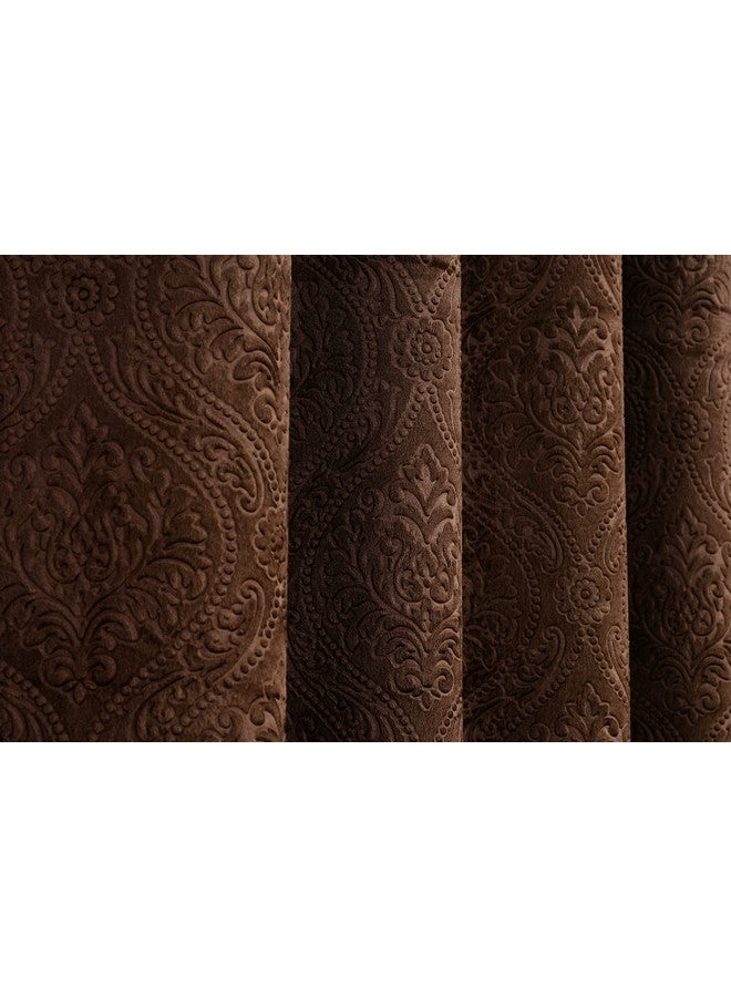 هومفاب إنديا ستائر نافذة مخملية مكونة من قطعتين من Homefab India - 5 أقدام، بني - Image 5