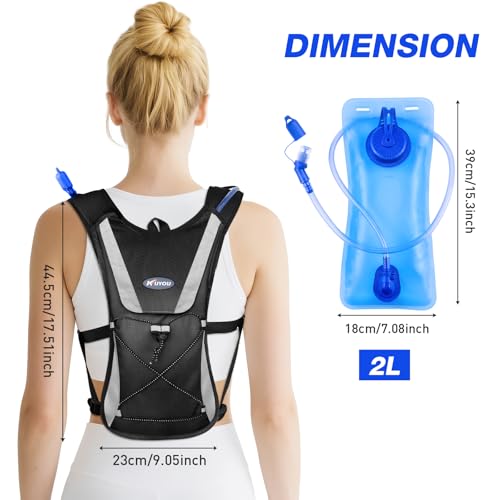 KUYOU Hydration Pack,Water Backpack with 2L Water Bladder Perfect for Running Cycling Hiking Climbing Pouch - Image 5