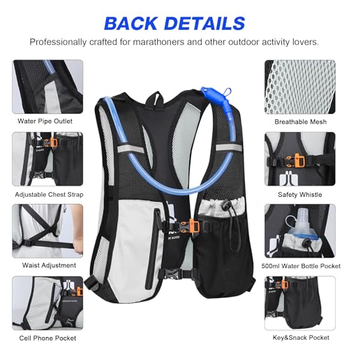 KUYOU Hydration Pack,Water Backpack with 2L Water Bladder Perfect for Running Cycling Hiking Climbing Pouch - Image 3