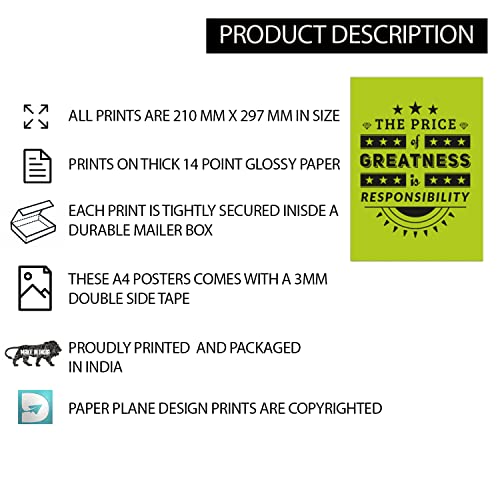 PAPER PLANE DESIGN Inspirational Motivational Wall Abstract Poster set of 12 A4 Size (29 X 21 cm) Multicolor - Image 4