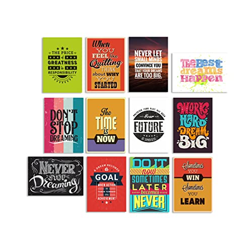 PAPER PLANE DESIGN Inspirational Motivational Wall Abstract Poster set of 12 A4 Size (29 X 21 cm) Multicolor - Image 1