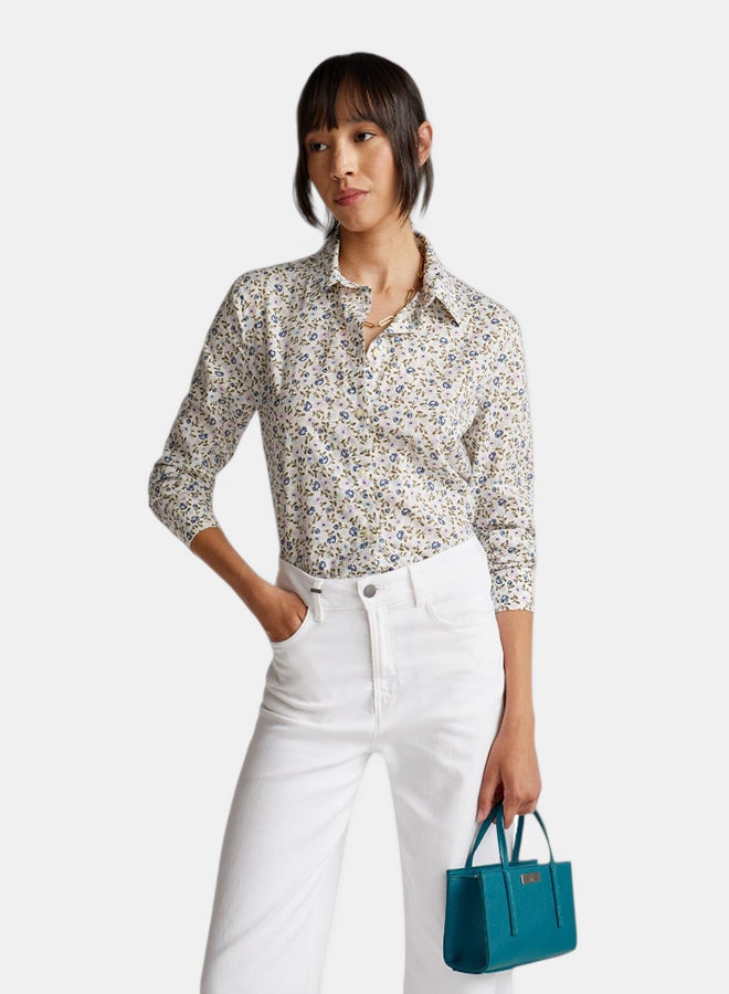 Benetton Women Patterned shirt in lightweight cotton - Image 1