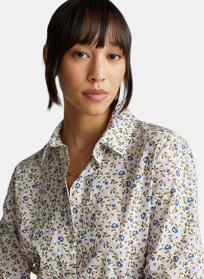 Benetton Women Patterned shirt in lightweight cotton - Image 2