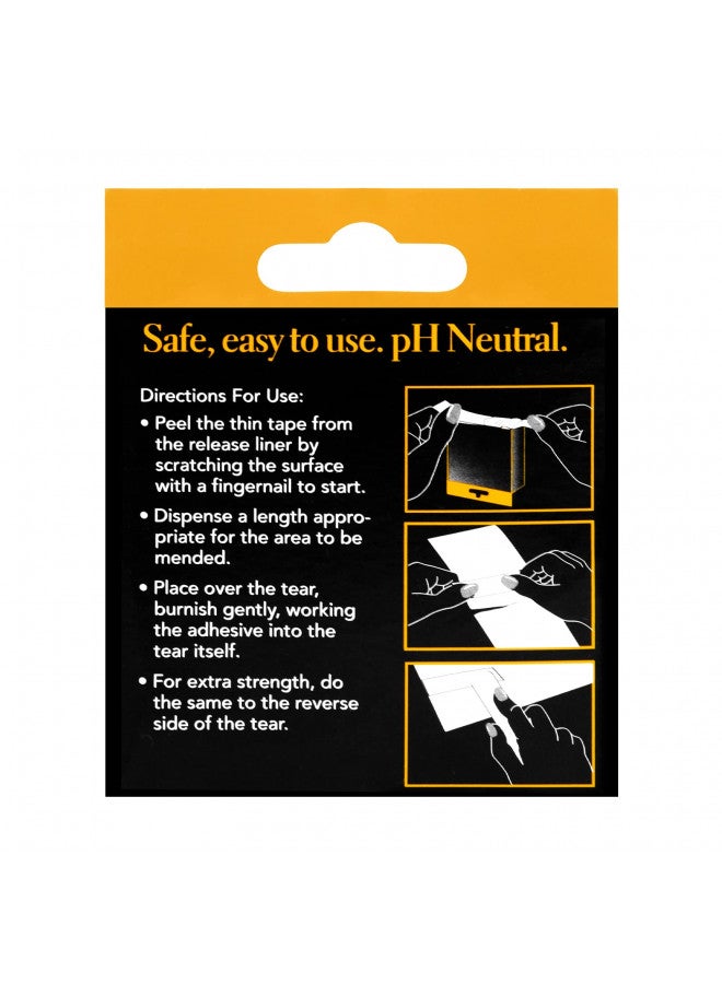 Lineco Lineco Self-Adhesive Document Repair Tape, 1" by 35', Transparent 1"X35' - Image 2