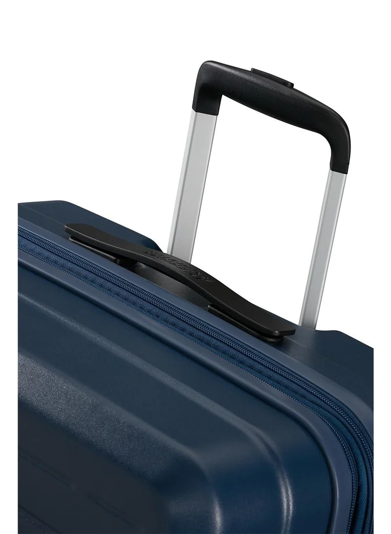AMERICAN TOURISTER 55 cm / 20 inch Aerojoy Suitcase, Cabin Size 55 cm / 20 inch, 4 Wheels, Hard Top, ABS, Dark Blue|TSA Lock|Inner Mesh Zippered Divider|Cross Ribbons|Lightweight - 3 Years International Warranty  | Best Price UAE