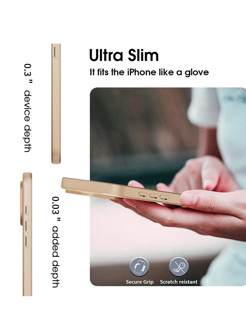 iPhone 16 Pro Ultra-Thin Matte Case with Camera & Screen Protectors - Shockproof & Scratch-Resistant in Gold - Image 4