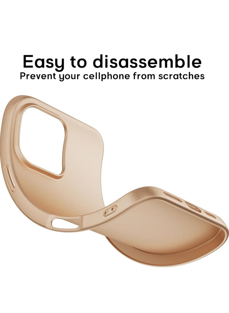 iPhone 16 Pro Ultra-Thin Matte Case with Camera & Screen Protectors - Shockproof & Scratch-Resistant in Gold - Image 5