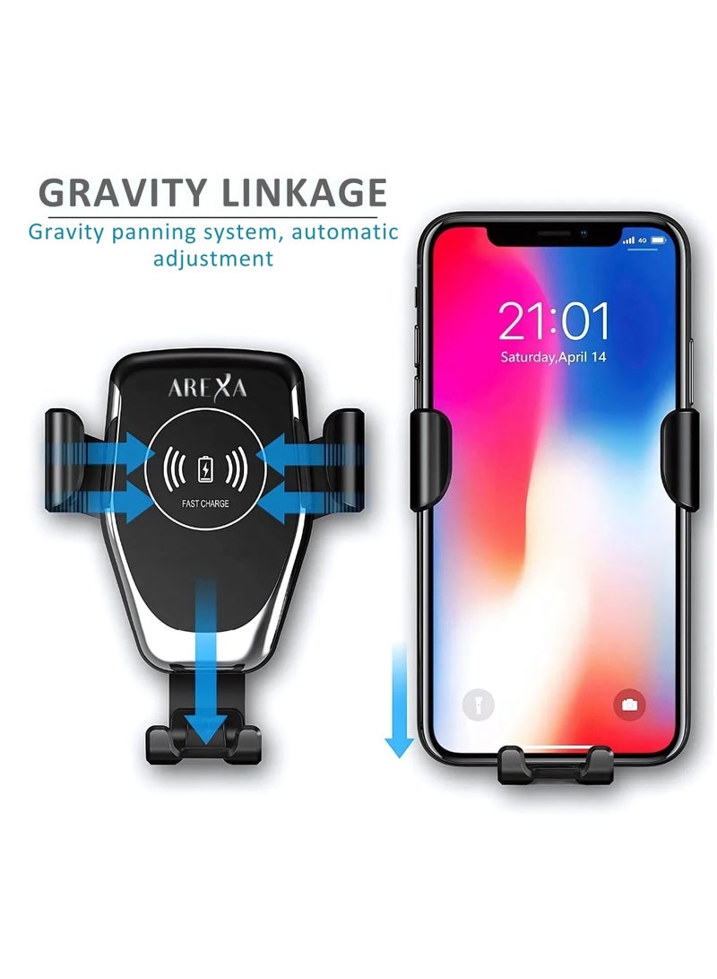 أريكسا حامل هاتف للسيارة من AREXA، [دوران 360 درجة لفتحة التهوية]، [فتح بزر واحد]، حامل هاتف محمول بخطاف معدني قوي، مناسب لهاتف iPhone 16/15/14/13، وSamsung S25/24/23، وملحقات الهواتف الذكية 4.7-7.2 بوصة - Image 3