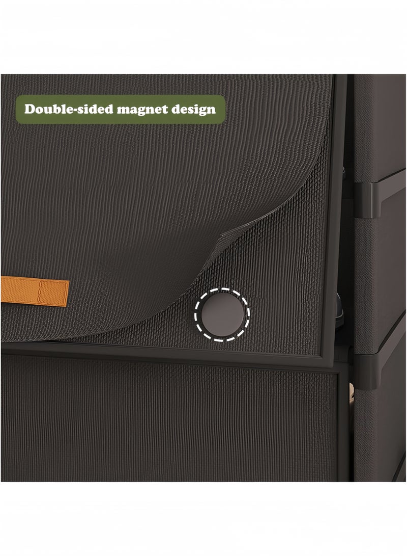 جيجيرو منظم أحذية محمول، خزانة أحذية مكونة من 7 طبقات، 21 زوجًا من الأحذية، رف أحذية قائم بذاته قابل للتكديس، تصميم مقاوم للغبار لباب المدخل، أسود - Image 4