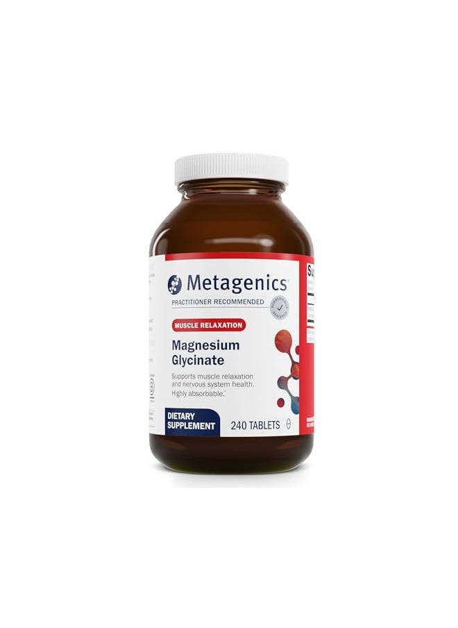 Metagenics Metagenics Mag Glycinate - Highly Absorbable Magnesium Glycinate 100mg Supplement for Muscle Relaxation Support and Nervous System Health - 240 Count  - Image 1