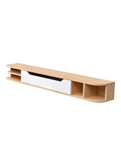 AtoZ Furniture Amazon Wall Mounted Media Console in Oak and White Color 