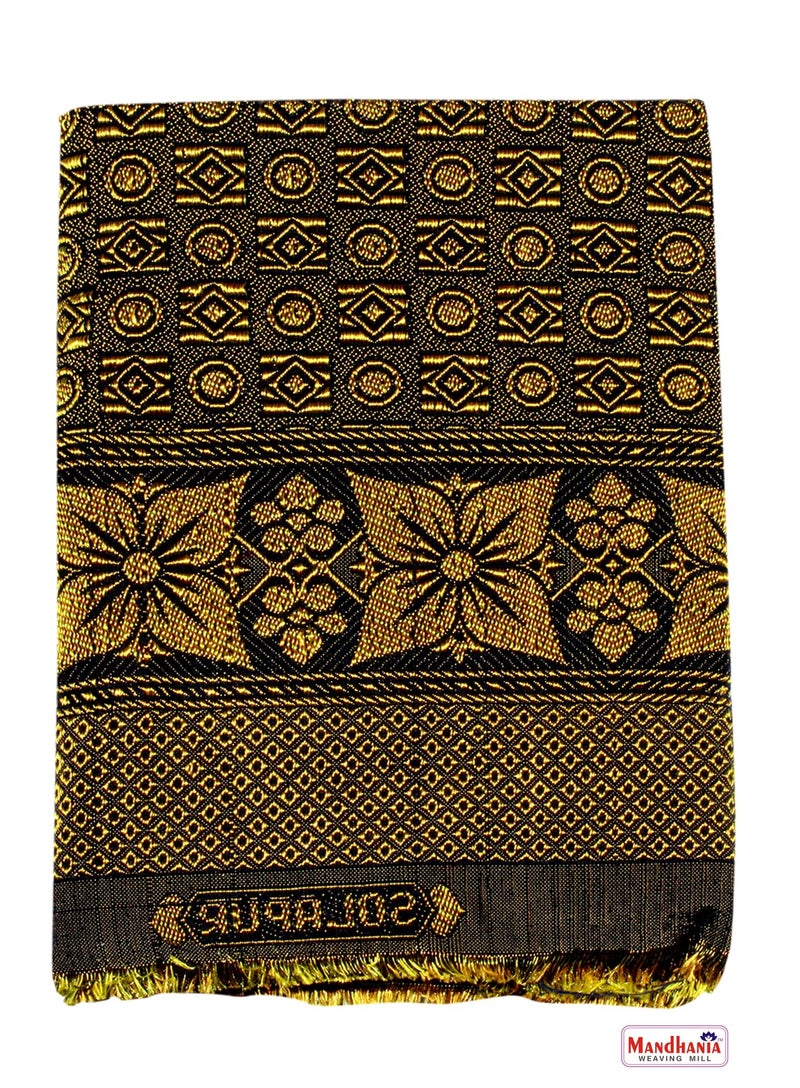 Mandhania Dollar Solapur Authentic Designed Cotton Daily Use Bed Chaddar Blanket, Maroon & Purple, Single Size - Pack of 2 - Image 2
