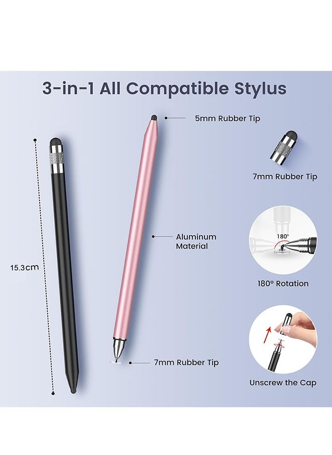 Muyixin 3 in 1 Stylus Pens for Touch Screens, High Sensitivity Capacitive Stylus Pencil for Apple iPad iPhone Tablets Samsung Galaxy All Universal Touchscreen Devices  - Image 2