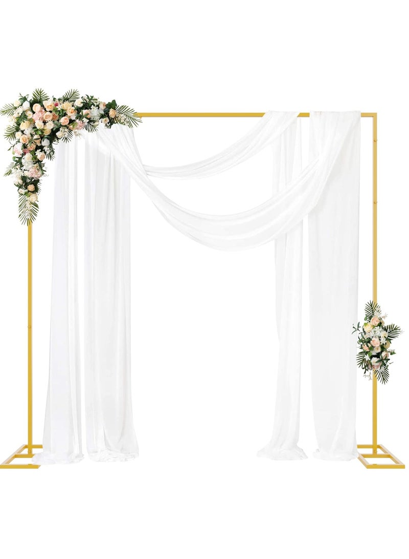 رات سو مجموعة قوس البالون، ديكور قوس معدني، حامل خلفية قوس الزفاف، إطار قوس داخلي خارجي، حامل ديكور حفلات ذهبي لاستقبال المواليد وأعياد الميلاد والذكرى السنوية والزفاف والتخرج، مقاس 2م × 2م باللون الذهبي - Image 1