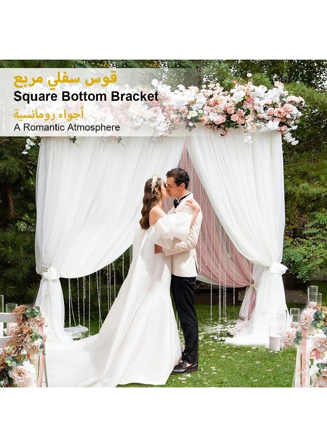 رات سو مجموعة قوس البالون، ديكور قوس معدني، حامل خلفية قوس الزفاف، إطار قوس داخلي خارجي، حامل ديكور حفلات ذهبي لاستقبال المواليد وأعياد الميلاد والذكرى السنوية والزفاف والتخرج، مقاس 2م × 2م باللون الذهبي - Image 2