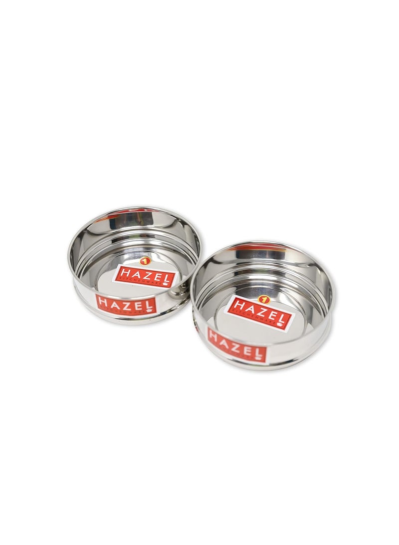HAZEL Cooker Container Vessel Set for 3 Litre Cooker | Glossy Finish Utensil Set Stainless Steel Dabba, Stackable Cooker Separator, Set of 2 - Image 3