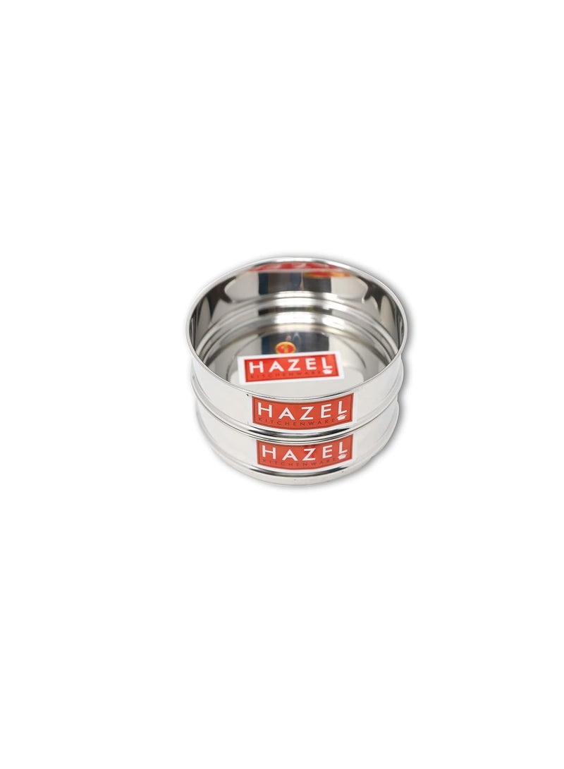 HAZEL Cooker Container Vessel Set for 3 Litre Cooker | Glossy Finish Utensil Set Stainless Steel Dabba, Stackable Cooker Separator, Set of 2 - Image 1
