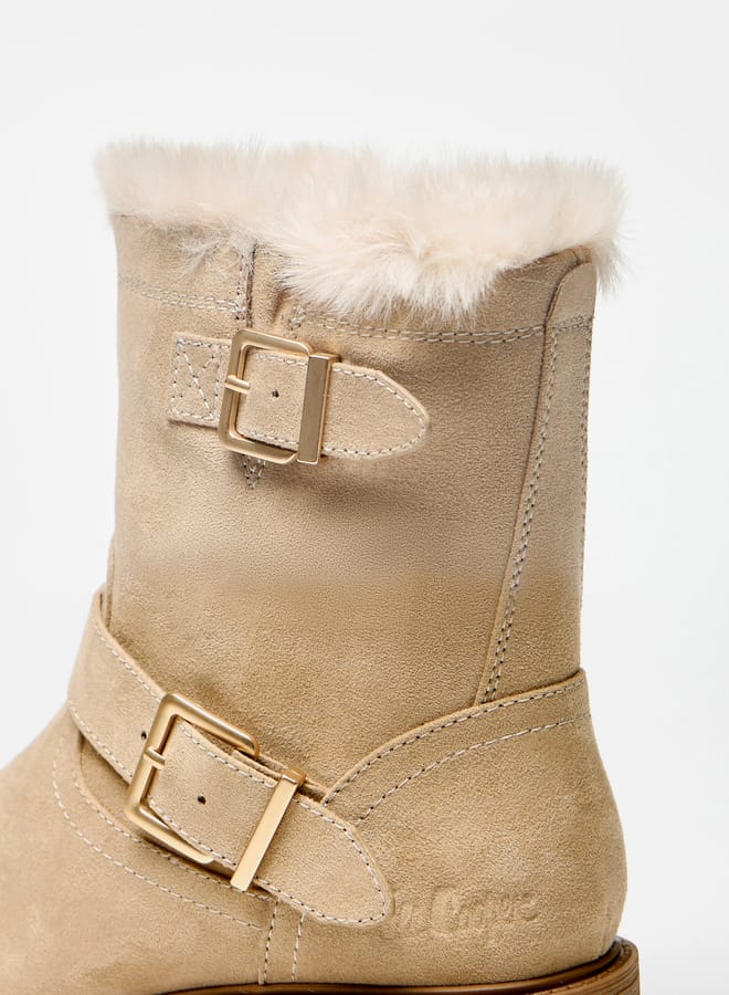Lee Cooper Women's Solid High Shaft Boots with Faux Fur Detail  - Image 5