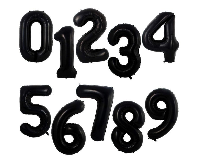 YPSelected 32 Inch Large Foil Helium Number Balloon Birthday Wedding Party 0-9 (Black, 3) - Image 4