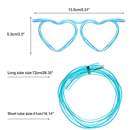 Gelme Nutri 8PCS Silly Straw Glasses, Reusable Fun Loop Drinking Straw Eye Glasses, Novelty Eyeglasses Straw for Party Annual Meeting Parties Birthday (4 Colors Heart) - Image 2