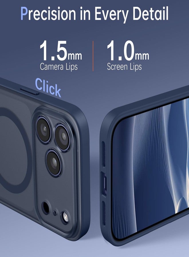 بنتوبين جراب BENTOBEN المغناطيسي لهاتف iPhone 17 Pro Max 2025 [متوافق مع Magsafe] [يغطي الكاميرا بالكامل] جراب هاتف شفاف غير لامع لهاتف iPhone 17 Pro Max، نحيف، مقاوم للصدمات، مناسب للرجال والنساء، لون أزرق داكن - Image 5