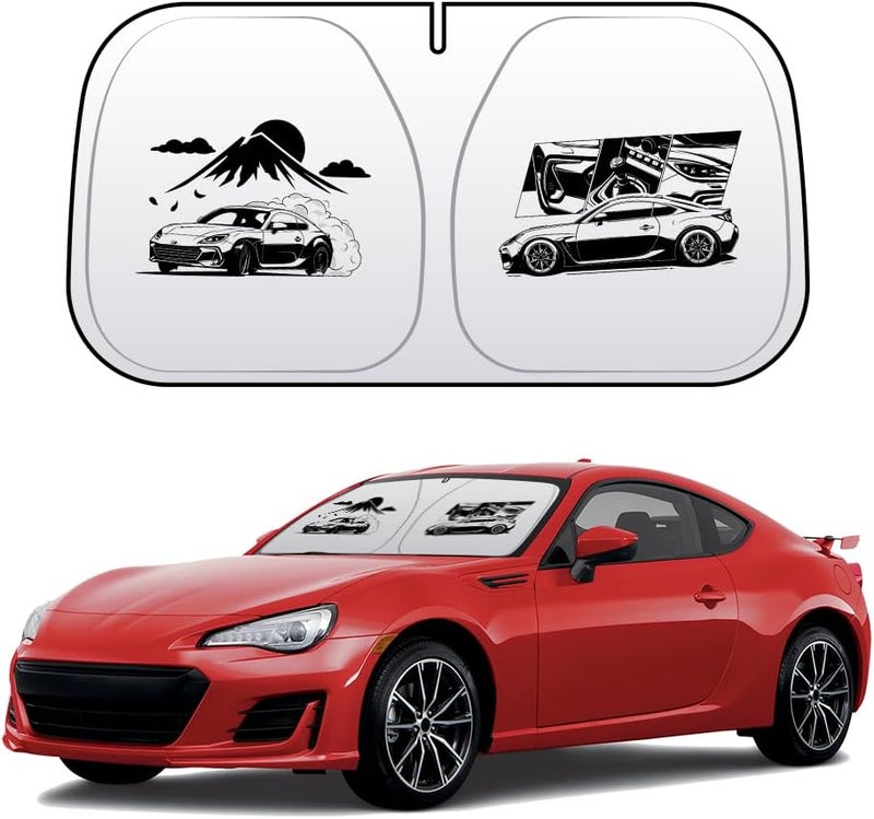 uunonaha غطاء واقي للزجاج الأمامي متوافق مع سيارات Subaru BRZ/GR86 ZN6 ZN8، يحجب أشعة الشمس ويحمي العينين، قابل للطي (لطراز BRZ) - Image 1