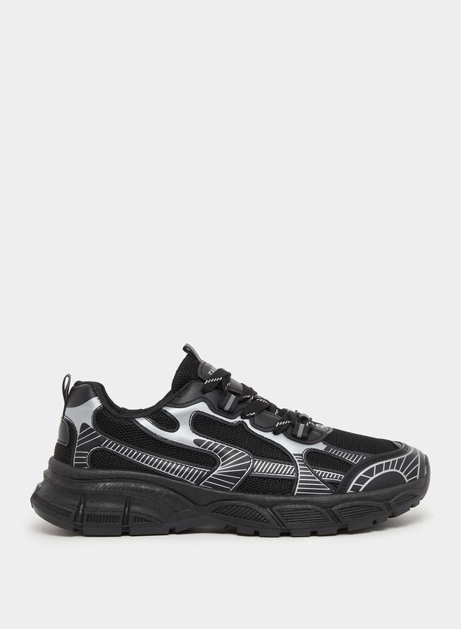 Styli Metallic Graphic Chunky Sole Lace Up Sneaker  - Image 1