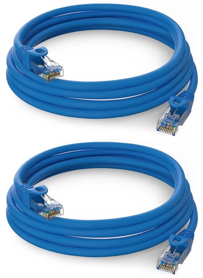 Taimi Pack Of 2 Ethernet Cable 3 meter 100% Pure Copper Cable LAN Cable Internet Cable, Patch Cable and Network Cable  - Image 1