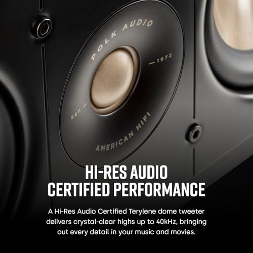 Polk Audio مكبر صوت مركزي بولك سيجنتشر إيليت ES30، مكبرات صوت مسرح منزلي، معتمد للصوت عالي الدقة، متوافق مع دولبي أتموس وDTS:X، مع تويت 1" واثنين من ووفر 5.25"، مع منفذ باس مزدوج، باللون الأسود المذهل - Image 5