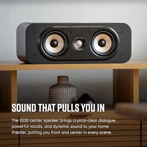 Polk Audio مكبر صوت مركزي بولك سيجنتشر إيليت ES30، مكبرات صوت مسرح منزلي، معتمد للصوت عالي الدقة، متوافق مع دولبي أتموس وDTS:X، مع تويت 1" واثنين من ووفر 5.25"، مع منفذ باس مزدوج، باللون الأسود المذهل - Image 3