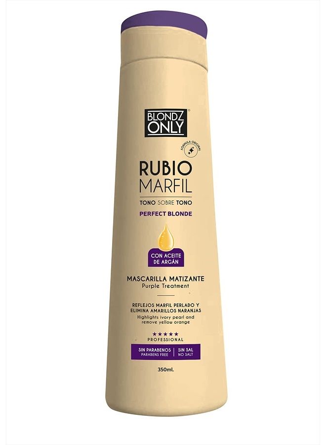 Blondz Only Purple Conditioner Treatment Mask Rubio Marfil Ivory Blonde with Argan Oil Perfect Blonde Toner 11.8 Fluid Ounce (350 ml) - Image 1